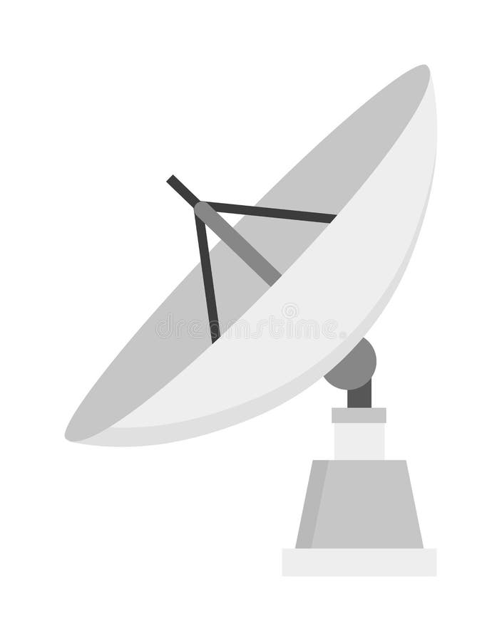 Satellite icon technology wireless space radio signal flat vector illustration. vector illustration Satellite icon technology wireless space radio signal flat vector illustration. vector illustration