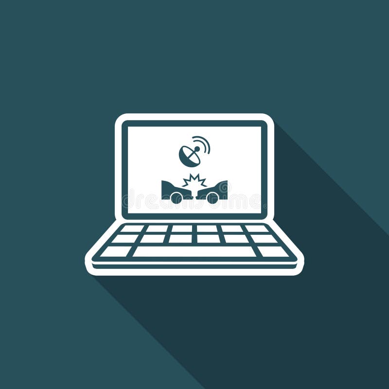 Car Insurance Satellite Service Vector Flat Icon Stock