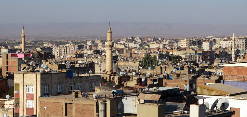 The satellite on the roofs of Diyarbakir.