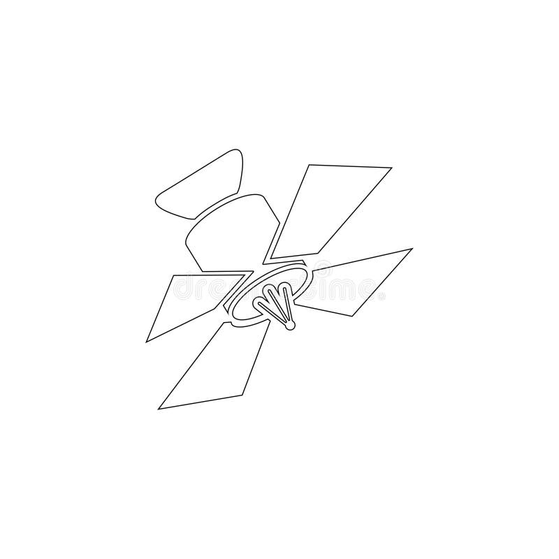 Satellite Flat Vector Icon Stock Vector Illustration Of