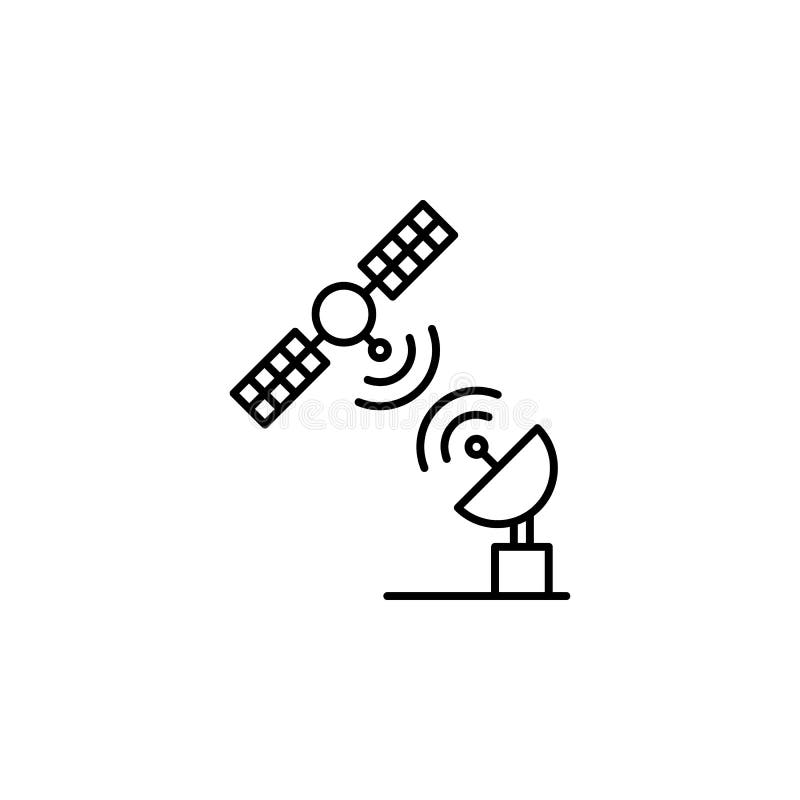 Satellite transmission antenna icon. Element of satellite thin line icon