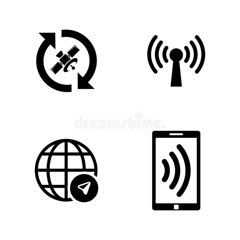 Satellitennavigation, Verbindung Einfache in Verbindung stehende Vektor-Ikonen stock abbildung Satellitennavigation, Verbindung Einfache in Verbindung stehende Vektor-Ikonen stock abbildung