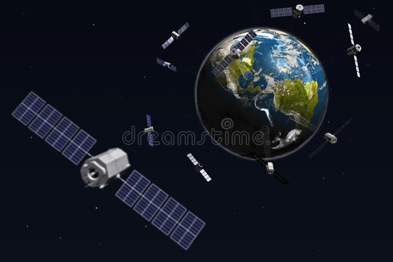 Satellites and earth