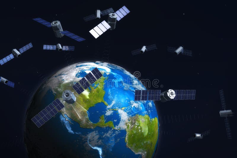 Satellites and earth