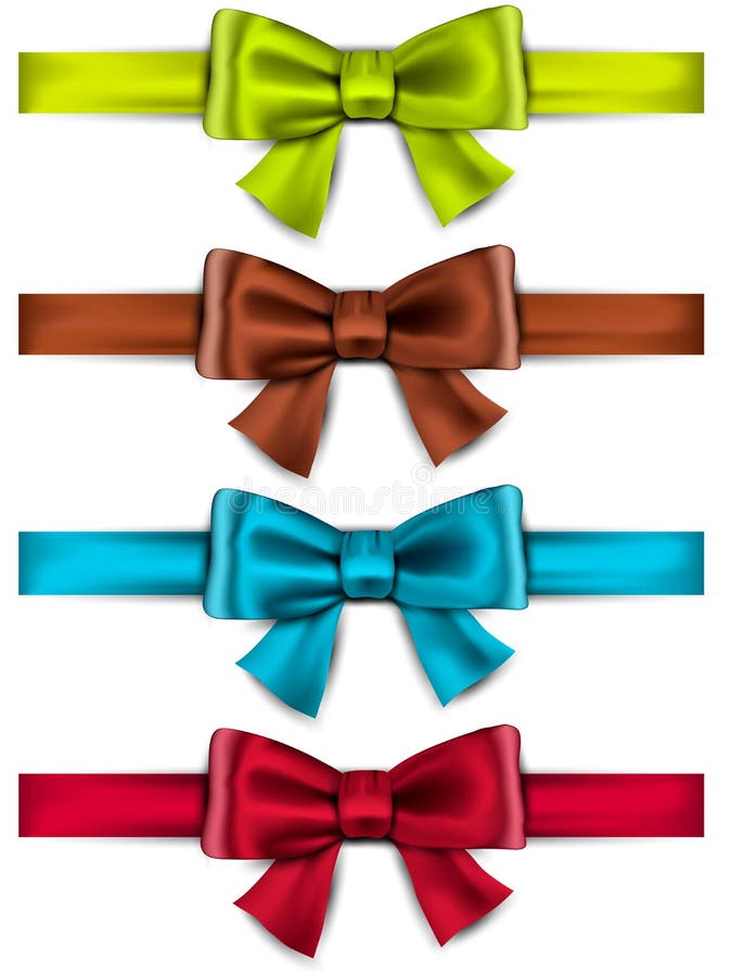 Satin Color Ribbons. Gift Bows. Stock Vector Illustration of element