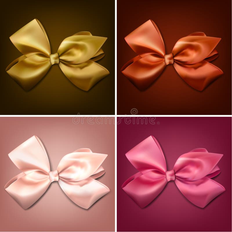 Satin Color Ribbons. Gift Bows Stock Vector Illustration of shiny
