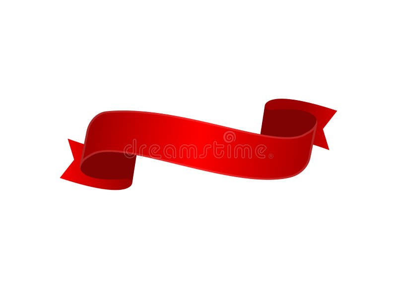 Bended red silk ribbon on background Royalty Free Vector
