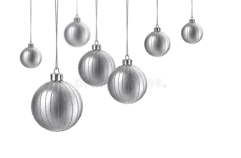 Silver Christmas balls stock photo. Image of merry, xmas 17227588