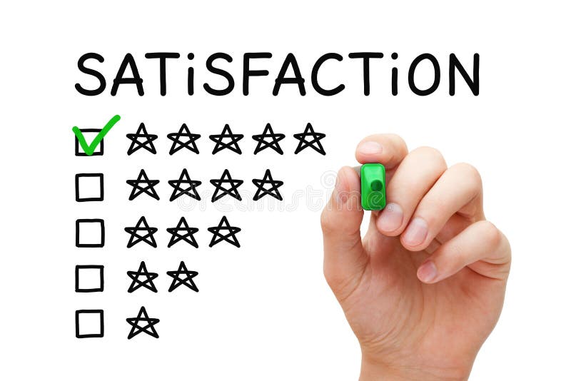 Satisfaction Five Stars Checklist Concept stock photo