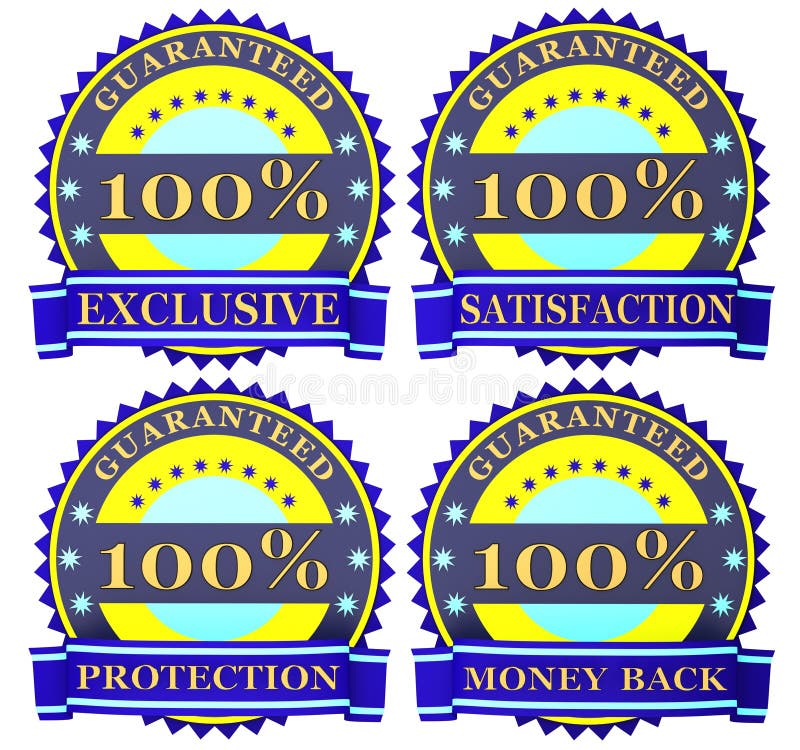 Vector 100 Satisfaction Guaranteed Label Stock Vector - Illustration of ...