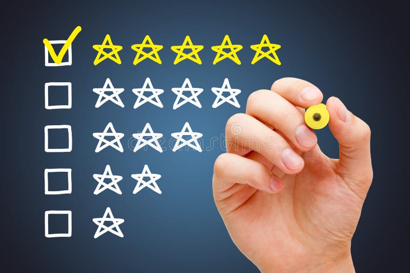 Excellent Five Star Customer Evaluation Concept royalty free stock images