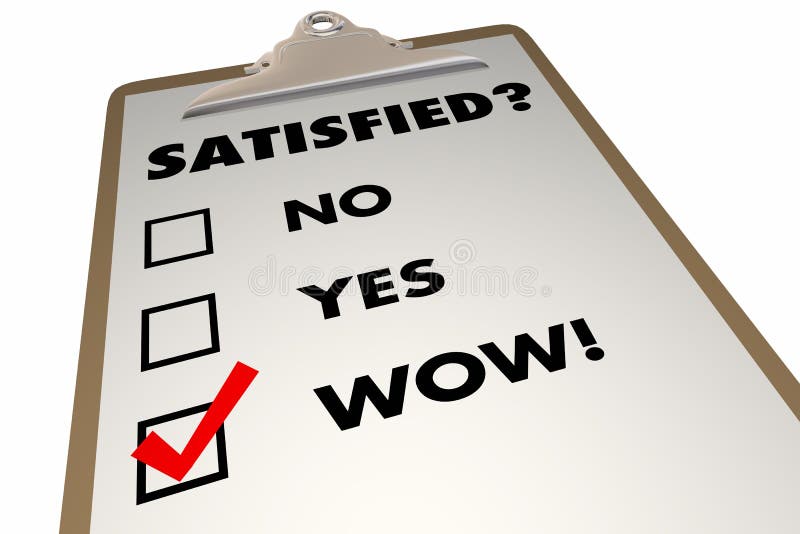 Satisfied Customer Satisfaction Index Survey Checklist vector illustration