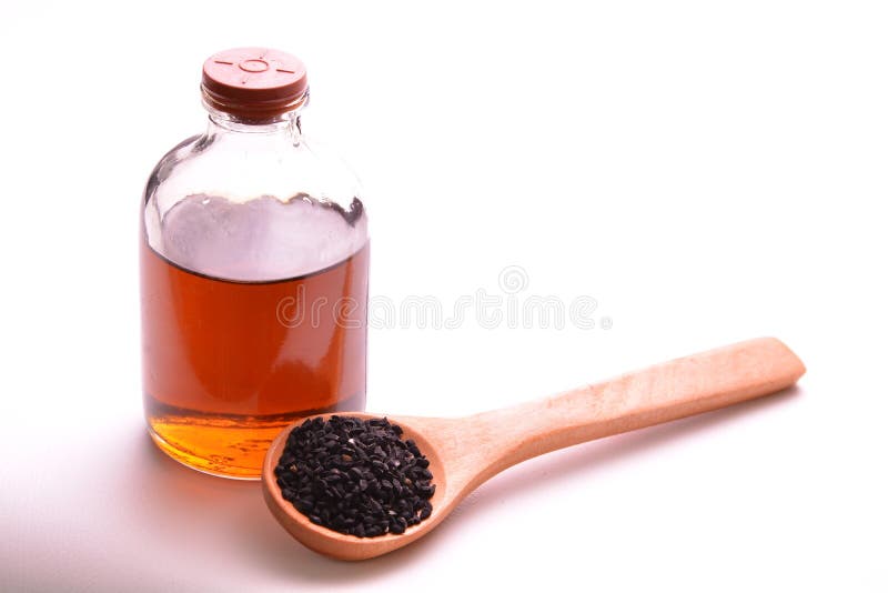 Sativaöl Nigella lizenzfreies stockfoto
