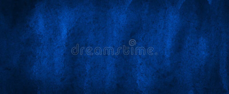 Saturated dark blue watercolor with unique uneven paint stains. Abstract indigo background for design stock illustration