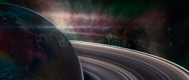 Saturn-Planet mit Ringen im Weltraum stockfotos Saturn-Planet mit Ringen im Weltraum stockfotos
