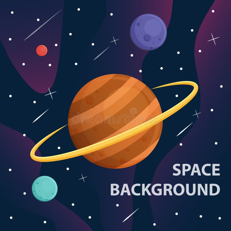 Saturn and Planet in Space Galaxy Background,vector Banner Stock Vector -  Illustration of backgroundvector, graphic: 149708715