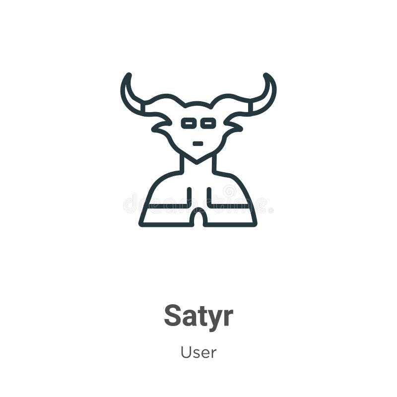 Satyr Outline Vector Icon Thin Line Black Satyr Icon Flat Vector