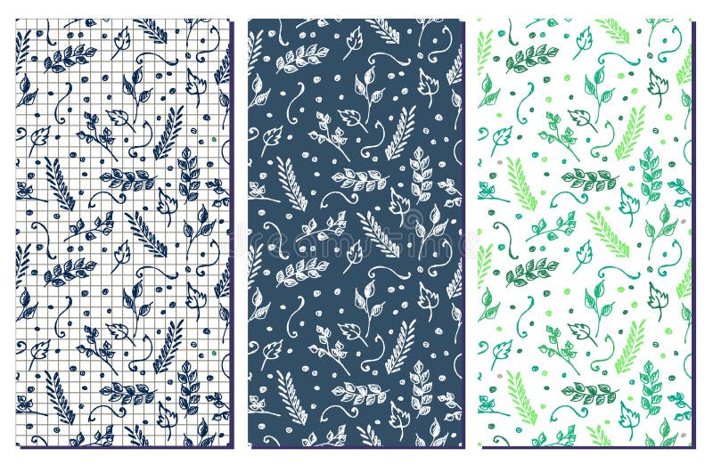 Satz Blumenmuster des nahtlosen Vektors Hand gezeichnete Hintergründe mit Blumen vektor abbildung Satz Blumenmuster des nahtlosen Vektors Hand gezeichnete Hintergründe mit Blumen vektor abbildung