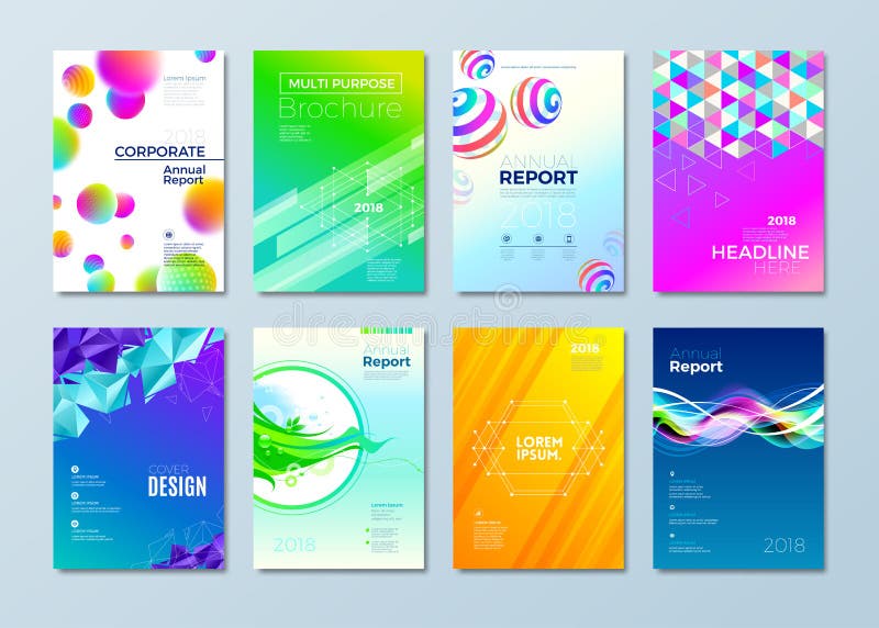Satz der unterschiedlichen Artdesignschablone für Abdeckung, Zeitschriften, Broschüre, Flieger, annuar Berichts-, Unternehmens- o stock abbildung Satz der unterschiedlichen Artdesignschablone für Abdeckung, Zeitschriften, Broschüre, Flieger, annuar Berichts-, Unternehmens- o stock abbildung
