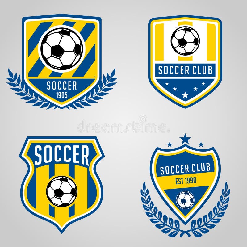Satz des Fußball-Fußball-Verein-Logos vektor abbildung Satz des Fußball-Fußball-Verein-Logos vektor abbildung