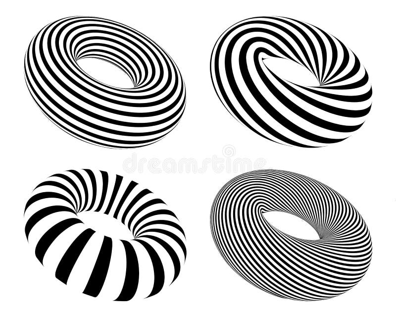Satz des gestreiften Schwarzweiss-Torus, Vektorzusammenfassungsschaumgummiringe stellte lokalisiert auf wei?em Hintergrund ein lizenzfreie abbildung Satz des gestreiften Schwarzweiss-Torus, Vektorzusammenfassungsschaumgummiringe stellte lokalisiert auf wei?em Hintergrund ein lizenzfreie abbildung