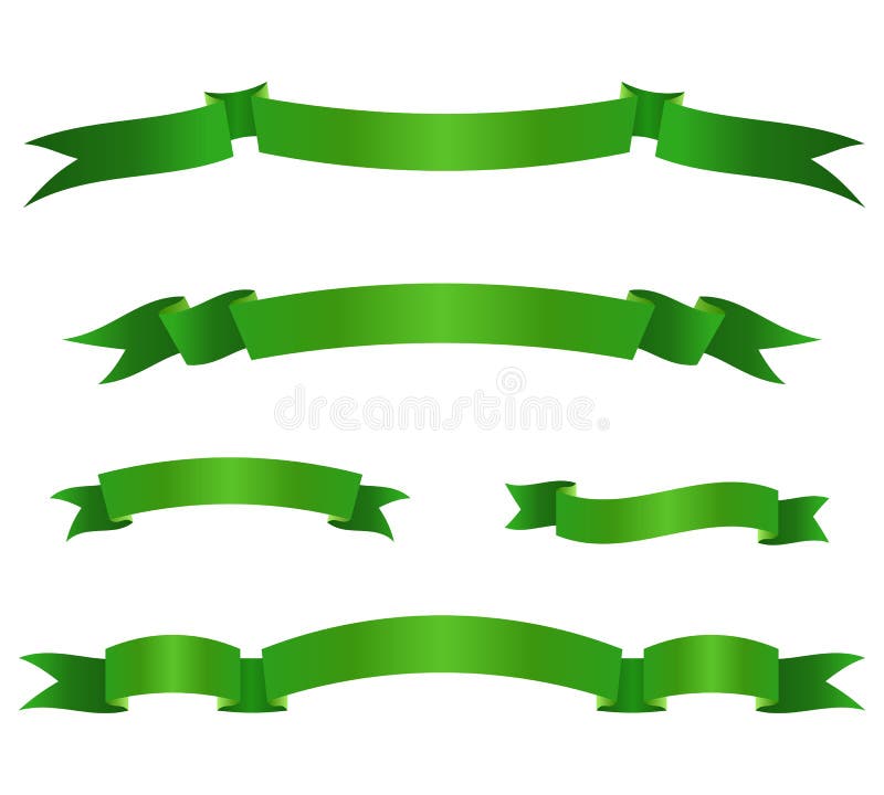 Satz grüne Bandfahnen Rollenelemente Auch im corel abgehobenen Betrag vektor abbildung Satz grüne Bandfahnen Rollenelemente Auch im corel abgehobenen Betrag vektor abbildung