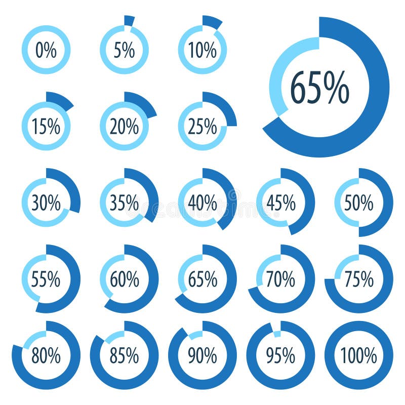 Satz Kreisdiagramme für Geschäft infographics Fortschrittsstange für Webdesign Elemente 3d Infographic blau-weiße Art stock abbildung Satz Kreisdiagramme für Geschäft infographics Fortschrittsstange für Webdesign Elemente 3d Infographic blau-weiße Art stock abbildung