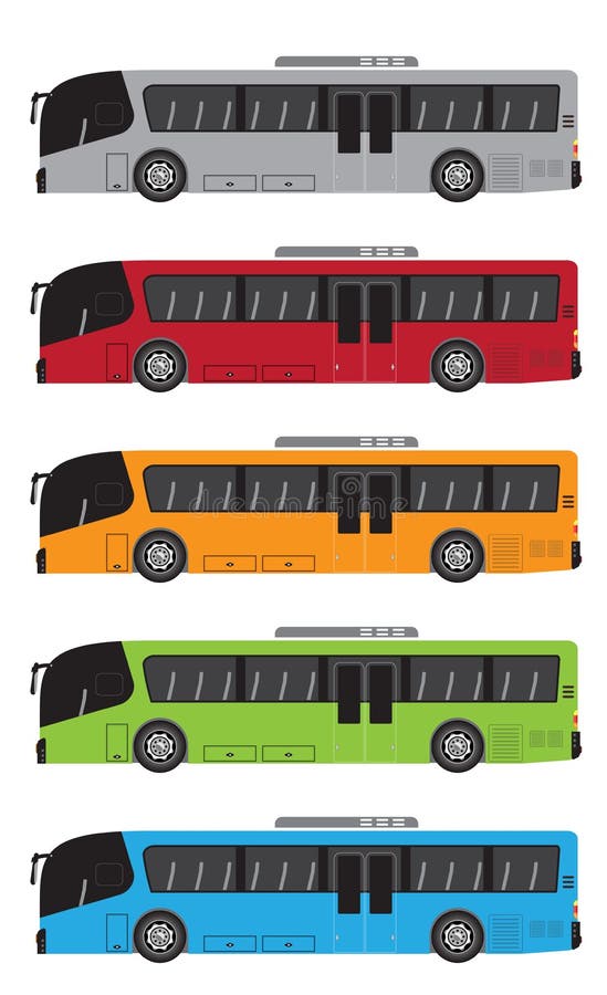 Satz niedrigen Bodenstadt Busses 12 Meter-Bus-Vektor stock abbildung Satz niedrigen Bodenstadt Busses 12 Meter-Bus-Vektor stock abbildung