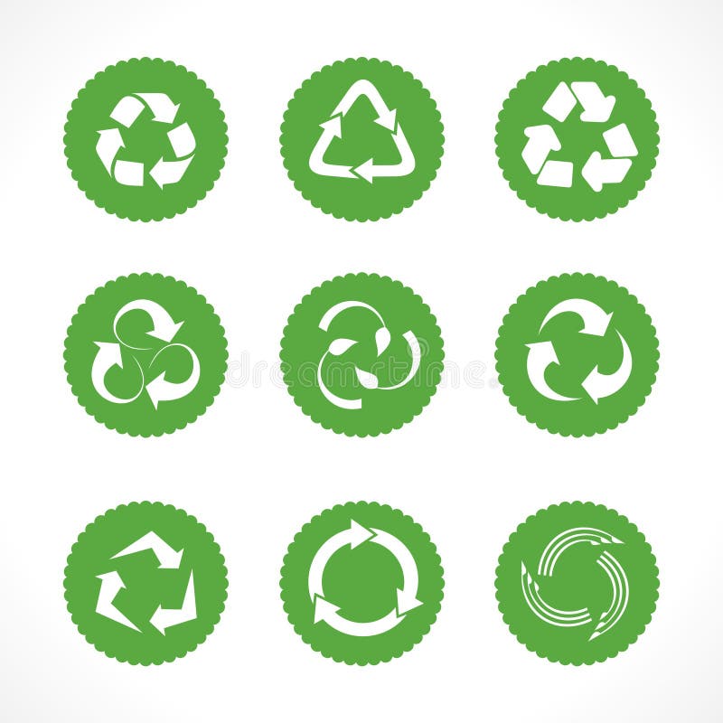 Satz Recycling-Symbole und Ikonen lizenzfreie abbildung Satz Recycling-Symbole und Ikonen lizenzfreie abbildung