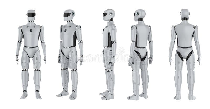 Satz von Cyborgs oder Robotern der künstlichen Intelligenz lizenzfreie abbildung