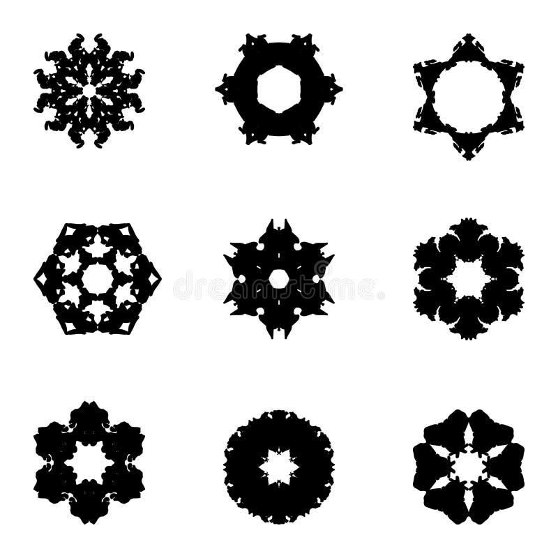 Satz von neun Elementen des Handabgehobenen betrages für Design lizenzfreie abbildung Satz von neun Elementen des Handabgehobenen betrages für Design lizenzfreie abbildung
