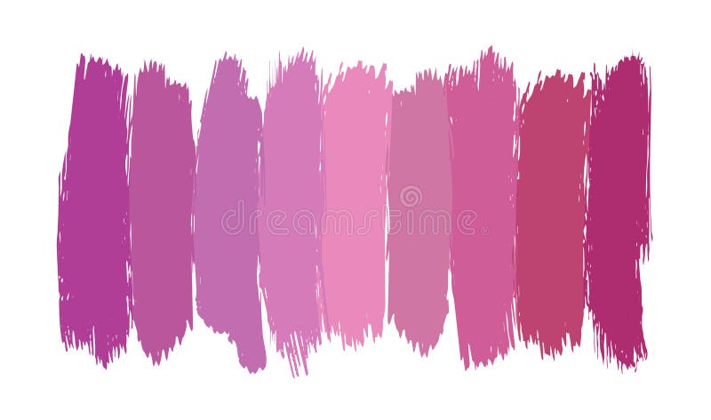 Satz von Pinselstrichen in Rosa, Vektorelemente für die Gestaltung von Markierungen in Handzeichen, isolierte Lippenstift-Imitatio stock abbildung