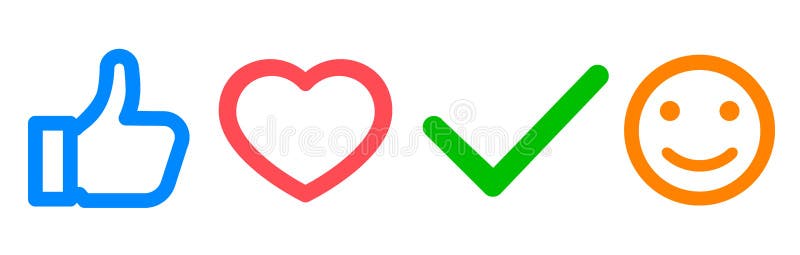 Satz von wie Reaktionsikone Emoji-Sozialen Netzes Gelbe smilies - Vektor lizenzfreie abbildung Satz von wie Reaktionsikone Emoji-Sozialen Netzes Gelbe smilies - Vektor lizenzfreie abbildung