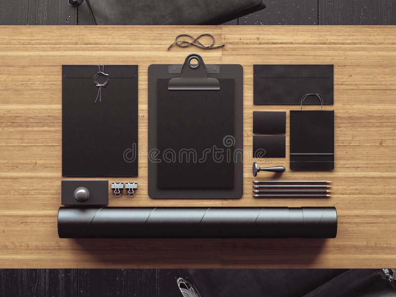 Satz Weinlesegeschäftselemente 3d übertragen stockfoto Satz Weinlesegeschäftselemente 3d übertragen stockfoto