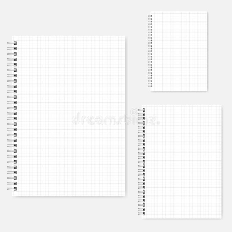 Satz Zeichenpapiers Mit Masseinteilungnotizbucher A5 A6 Grosse Templat Des Drahtes Verklemmte Vektor Abbildung Illustration Von Satz Grosse
