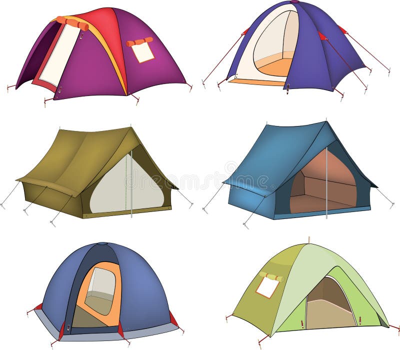 Set of tents for rest and tourism. Set of tents for rest and tourism