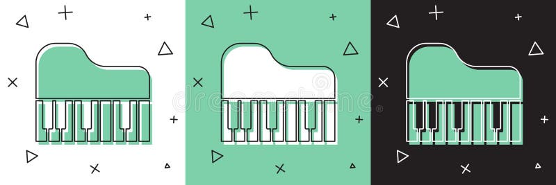 Satzflügelsikone isoliert auf weißem und grünem schwarzen Hintergrund. Musikinstrument. Vektor lizenzfreie abbildung