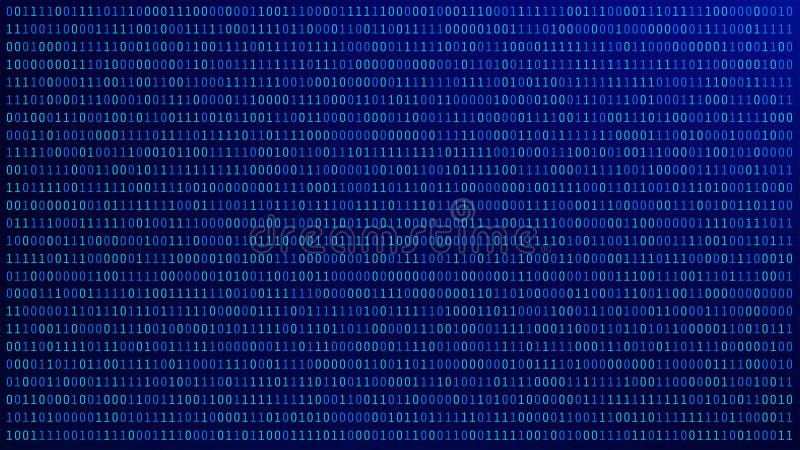 01 sau numere binare pe ecranul computerului pe ecranul albastru al monitorului secundar, codul digital Metrix în tehnologia hacke stock illustration