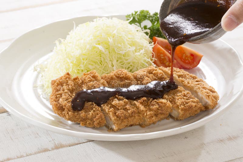 Pork cutlet set meal stock photo. Image of kitchen, restaurant 166533884