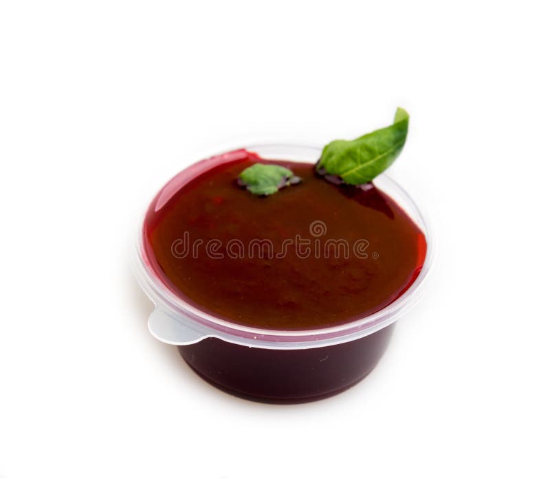 Sauce for shrimps and crayfish raspberries and basil royalty free stock images Sauce for shrimps and crayfish raspberries and basil royalty free stock images