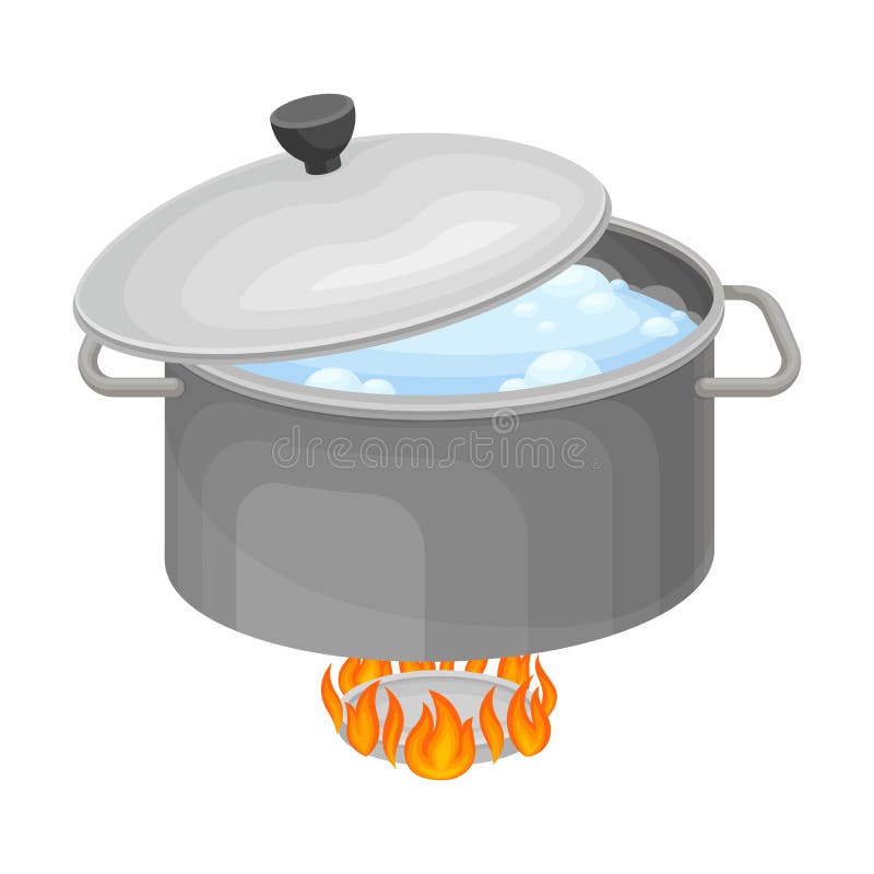 Saucepan with Boiling Water on Burner for Cooking Pasta Carbonara Vector  Illustration Stock Vector - Illustration of instruction, making: 181741238
