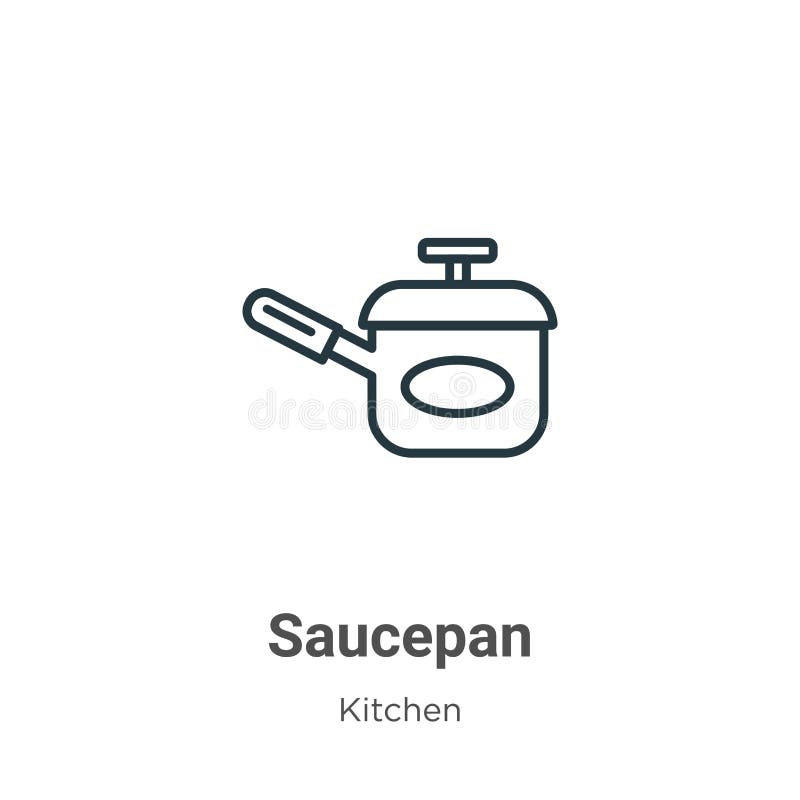 Saucepan Outline Icon. Isolated Line Vector Illustration from Kitchen Collection. Editable Thin