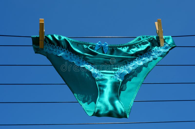 Saucy Silk Knickers on Washing Line Stock Image Image of blue