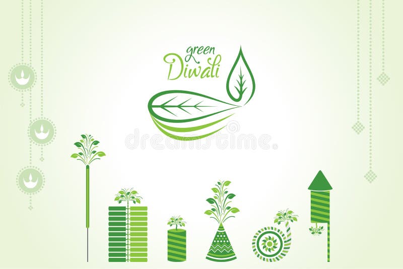 Saudação para celebrar o conceito de diwali verde