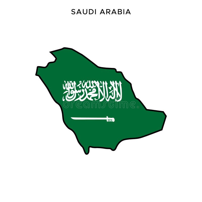 Map and Flag of Saudi Arabia Vector Design Template with Editable ...