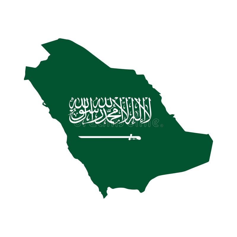 Saudi Arabia Map with Flag on a White Background. Vector Illustration ...