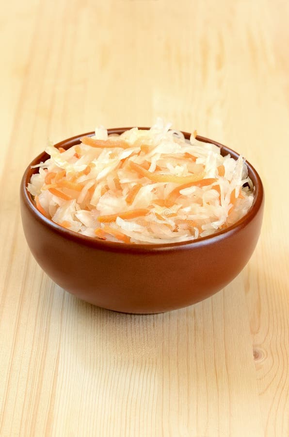 Sauerkraut in ceramic bowl stock image. Image of dinner 36905767