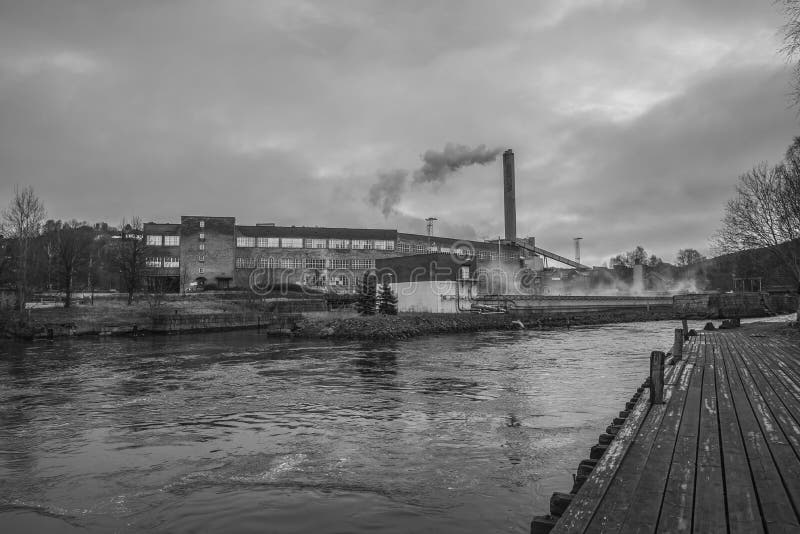 Saugbrugs paper mill (parts of the factory) b&w
