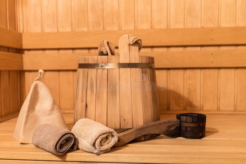 Sauna equipment stock photo. Image of care, relaxation 37904256