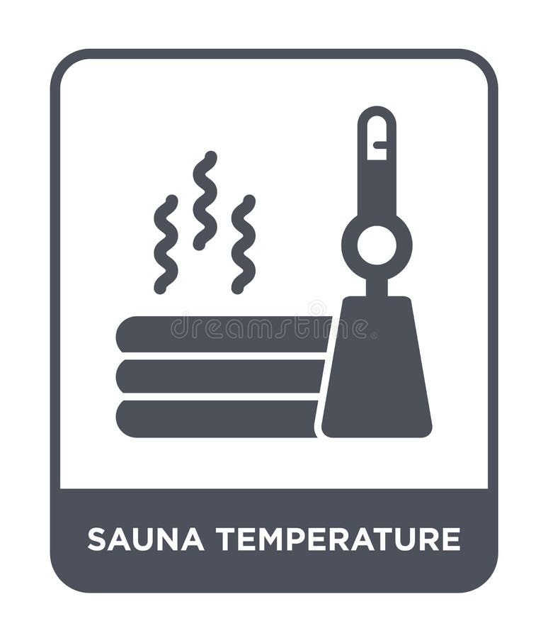 Sauna Temperature Icon in Trendy Design Style. Sauna Temperature Icon